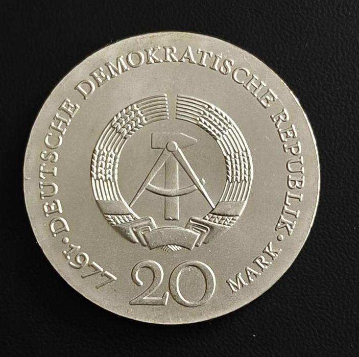 20 марок 1977, срібло 21 грам