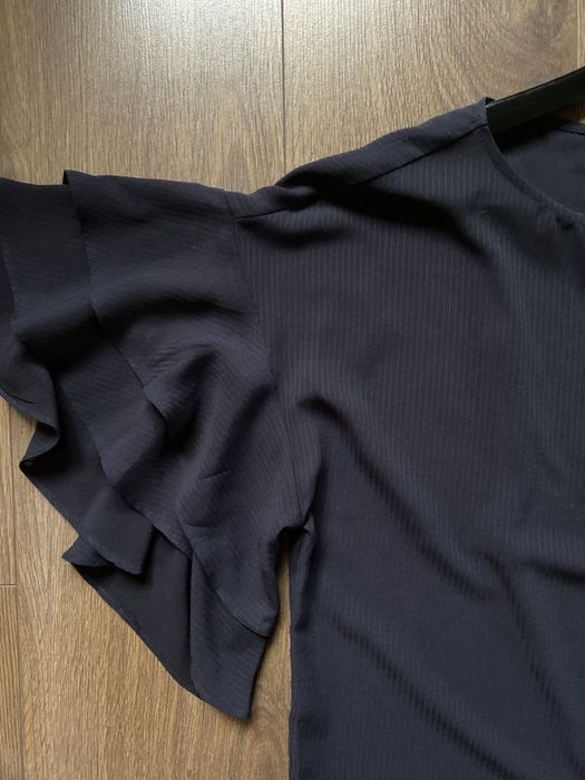 H&M grantowa zwiewna delikatna falbany elegancka biuro 34 S M HIT