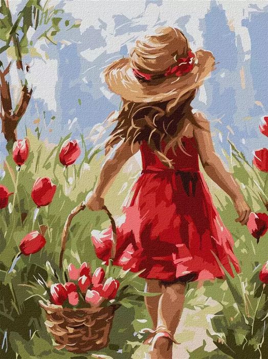 Malowanie po numerach - Radość kwiatów 30x40cm. Ideyka