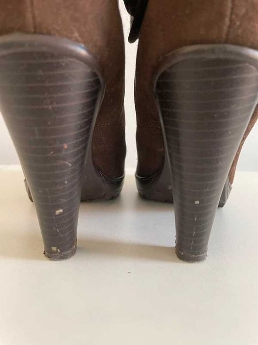 Brązowe Sznurowane buty ocieplane norweski wzór Jennifer&Jennifer
