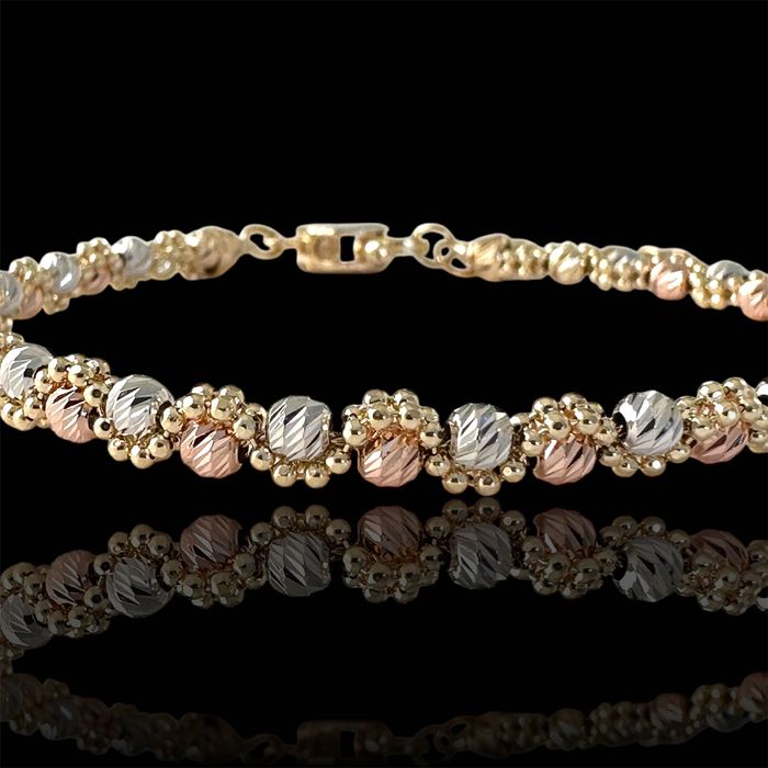 Nowa włoska bransoletka diamentowana złoto pr 585