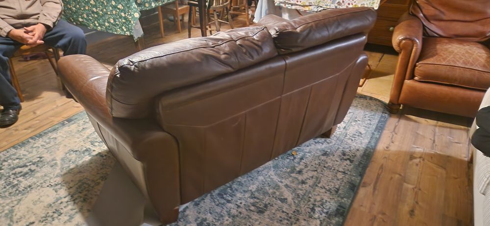 Sofa skorzana plus fotel