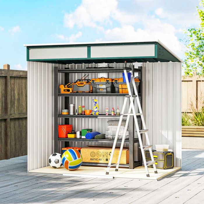 Casota verde 2 m² em aço galvanizado com fechadura
