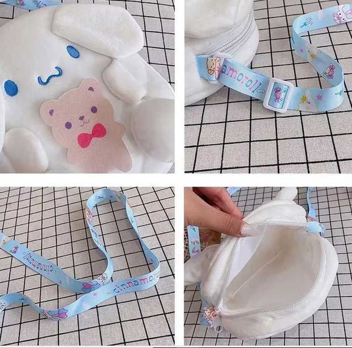 Cinnamoroll Sanrio Kawaii Hello Kitty miękka puchata torba listonoszka