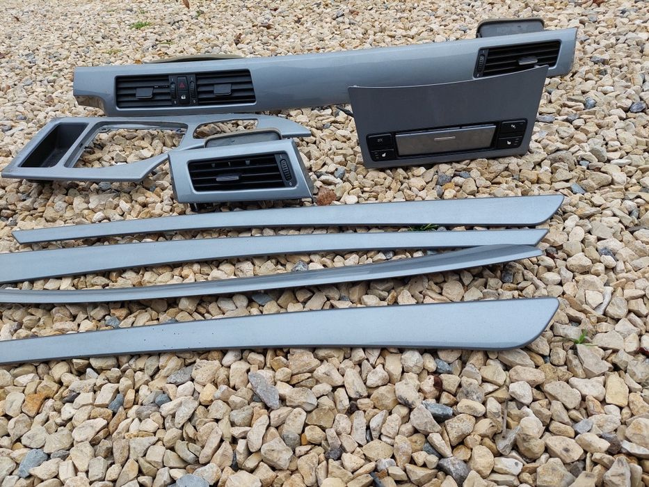 Dekory Wnętrza BMW E60 E61 LCI CIC Komplet Srebrny połysk