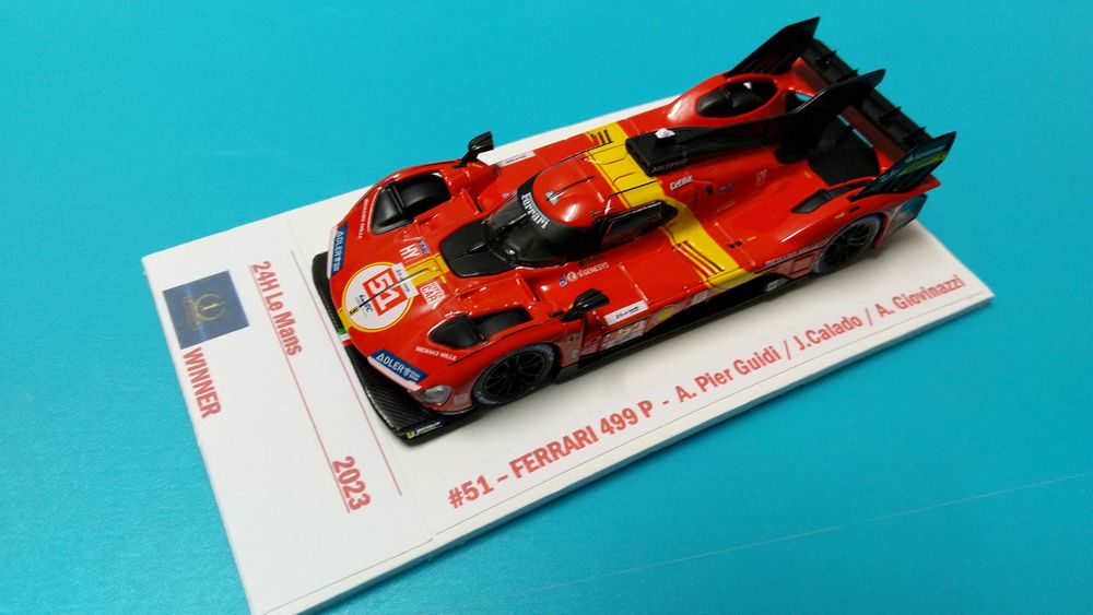 Ferrari 499P HyperCar #51 - Winner 24h Le Mans 2023: Miniatura Bburago  escala 1/43