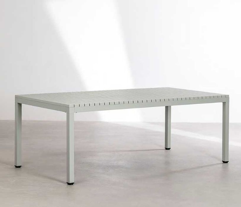 Mesa de jardim retangular 210x100 cm (alumínio et polypropylène)