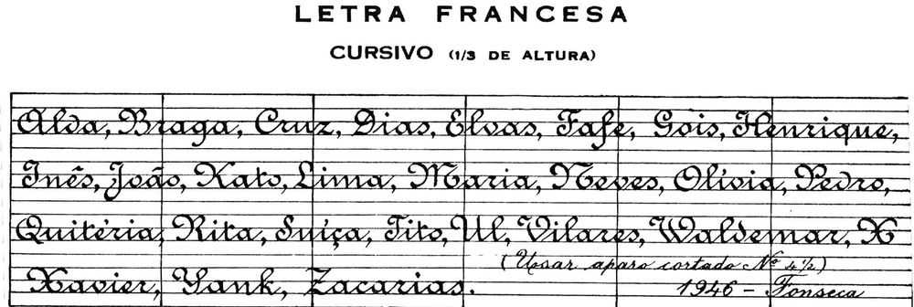 Exemplar de Caligrafia de 1946 - Para o ensino técnico Profissional