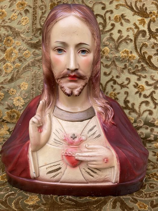 Popiersie Jezusa z sercem Jezus figurka duza