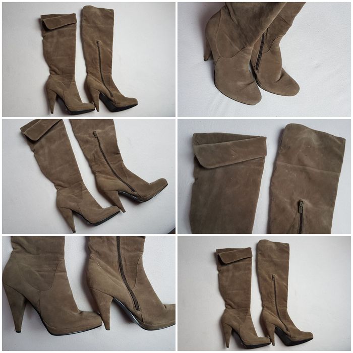 Kozaki zamszowe obcas damskie roz 39