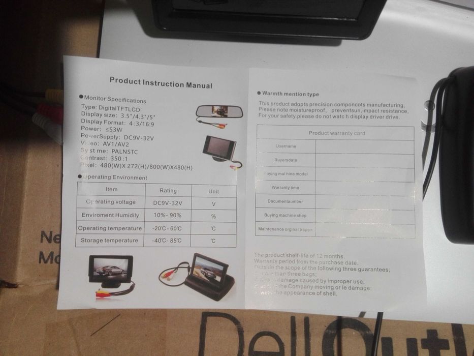 Monitorki i rejestratory cofania