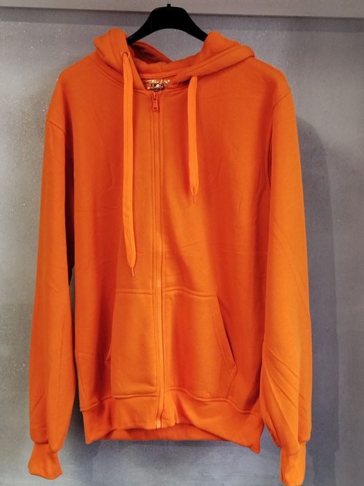 Bluza pomaranczowa na zamek z kapturem L