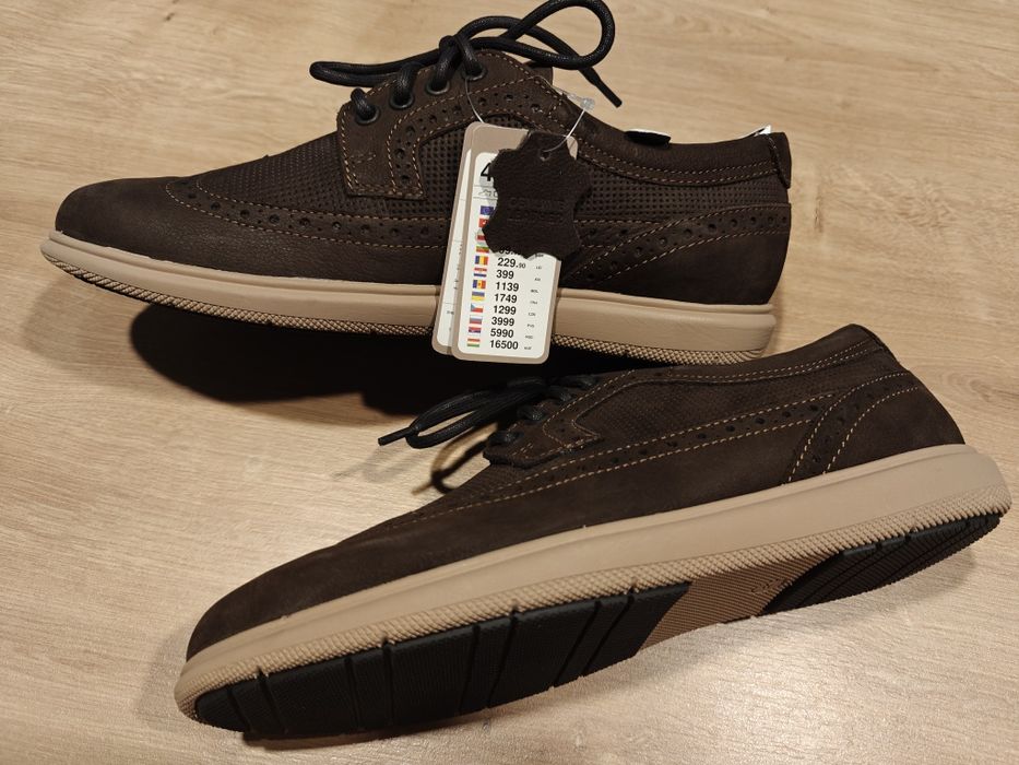 Buty męskie Lasocki półbuty trzewiki skórzane skóra naturalna brązowe