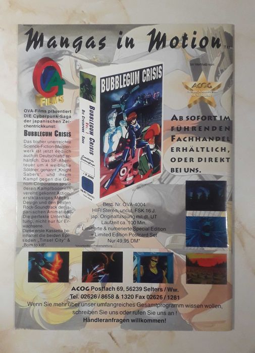 ANIMANIA 1996 /1 Album MANGA ANIME - UNIKAT - Ghost in the Shell