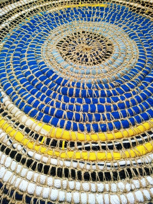 Коврик Килимок Джут Шерсть Ручная работа