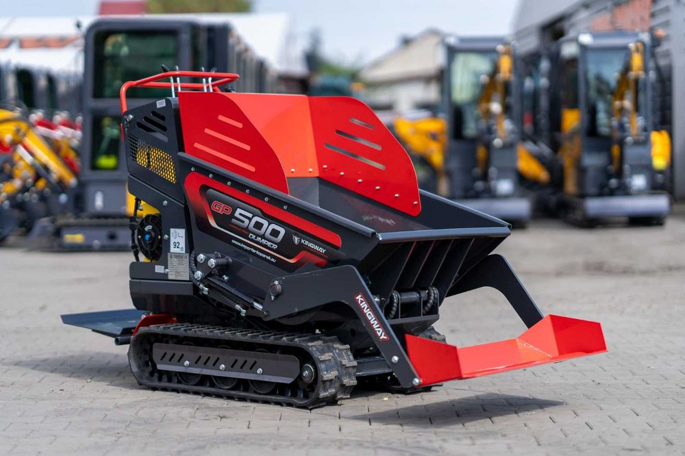 MINI Wozidło Taczka spalinowa Wywrotka z ŁADOWACZEK GP500 Gąsienicowa