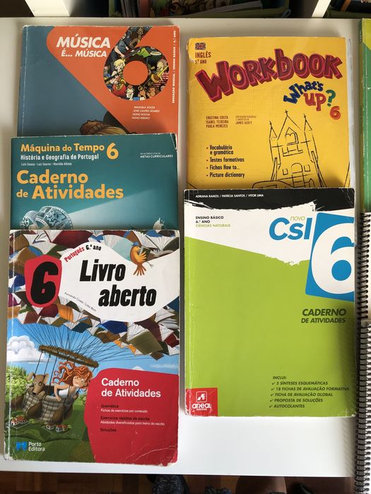 Manuais escolares e cadernos actividades 3° 4° 5° 6°