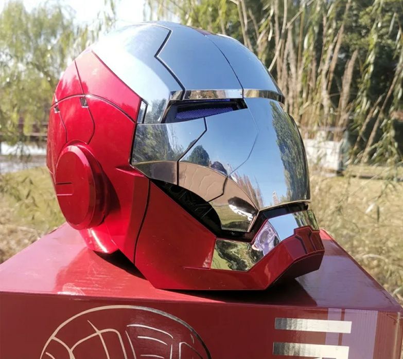 Máscara Iron Man Automática Premium Tamanho Real Prateada
