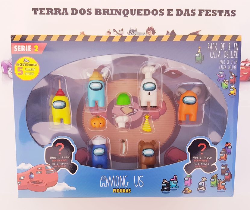 Conjunto 8 pcs + 5 Acessórios Among Us (Portes Incluidos)