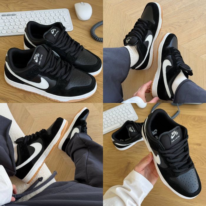 Жіночі кросівки Nike Dunk Black Gum найк сб данк чорні з білим