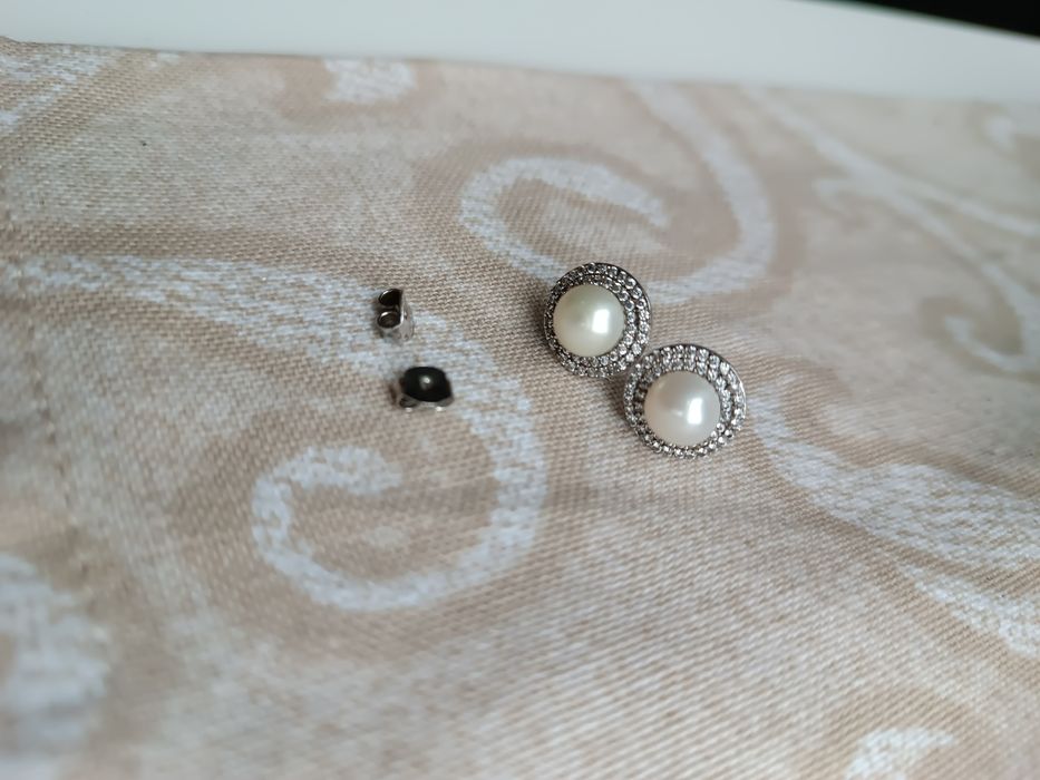 Серьги-пусеты, гвоздики серебро 925 прбы с фианитами