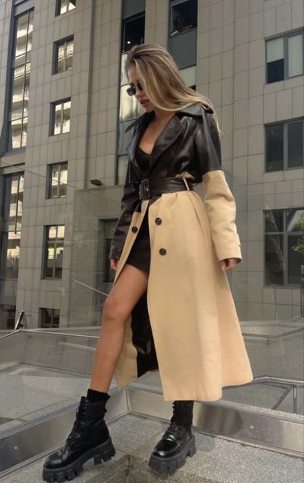 Трендовий тренч le charmie s-m шкіра, Розмір one size