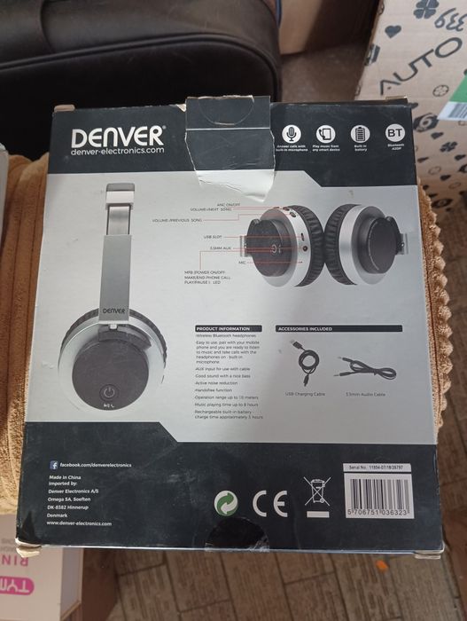 Słuchawki bezprzewodowe bluetooth DENVER BTN 206 NOWE TANIO OKAZJA