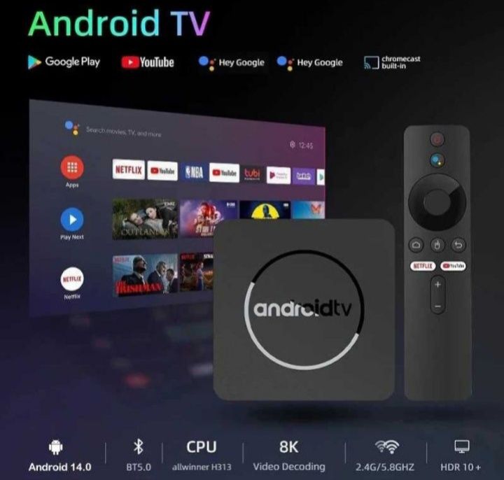 Android 14 на 4/64 Gb Приставка Смарт Q10 Smart Tv Box
