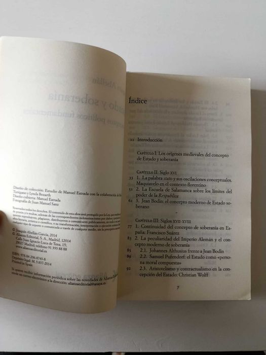 Livro Estado y Soberanía, de Joaquín Abellán, em espanhol.