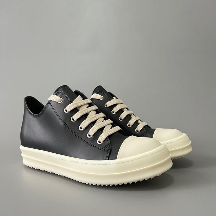 Нові Кеди Rick Owens Ramones Low Black/Milk Leather/size 40-44/Преміум якість!