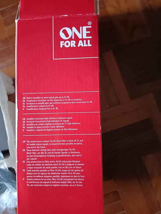 Amplificador de antena de TV para interior. Antena digital.	Novo!*