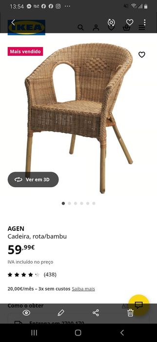 Cadeira de vime ikea