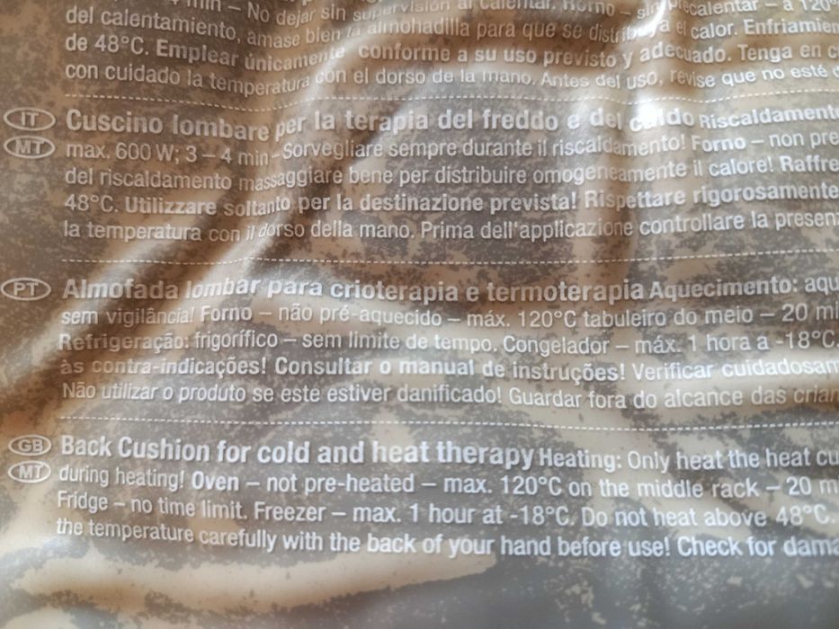 Almofada Lombar para Crioterapia e Termoterapia Sensiplast