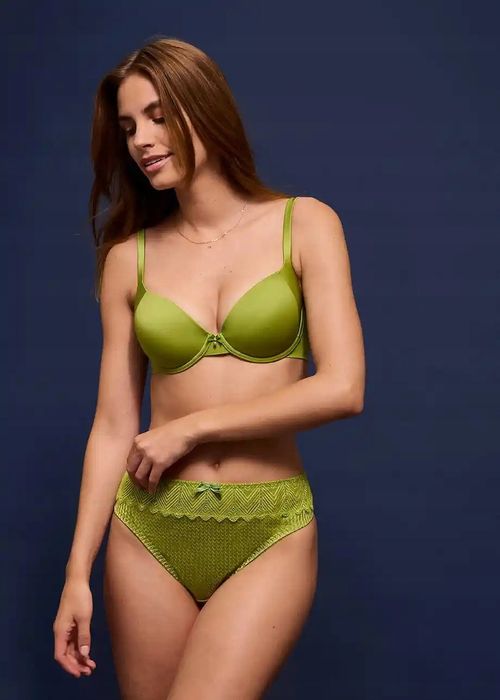 B.P.C zielony biustonosz push-up na fiszbinach 80A.