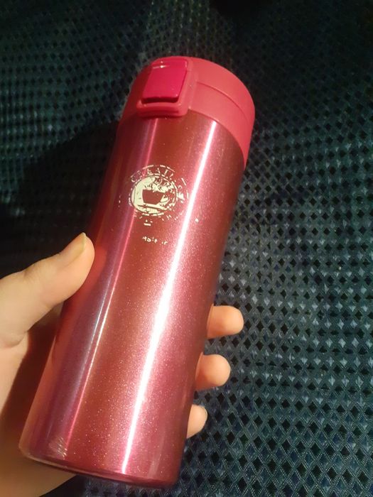 Термо кружка термос розовый для кофе