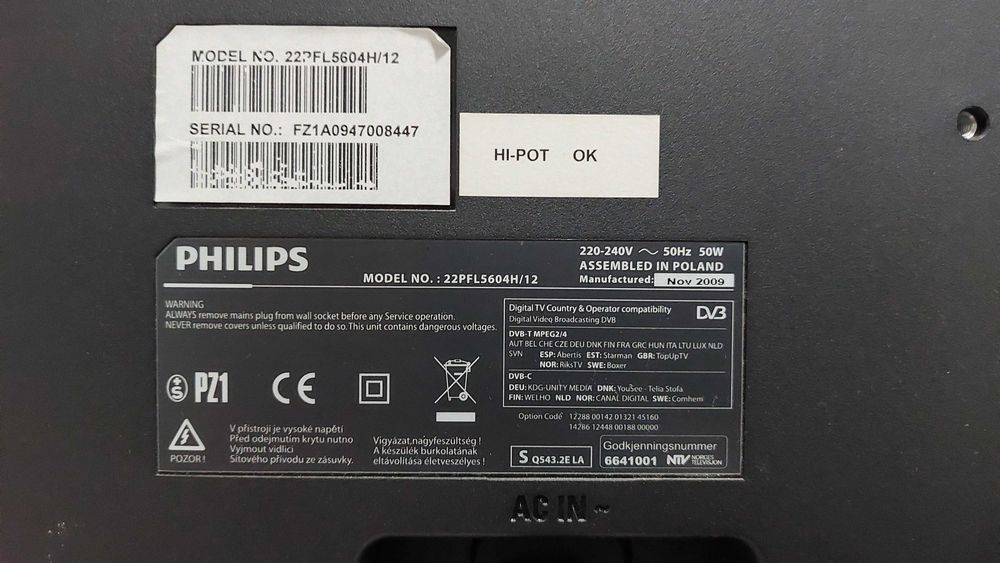 TV LCD PHILIPS (Full HD) - Avariada