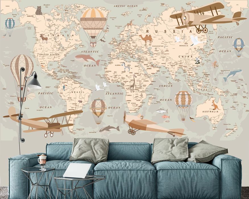 3D шпалери Фотошпалери 3Д шпалери мапа світу фотообои обои