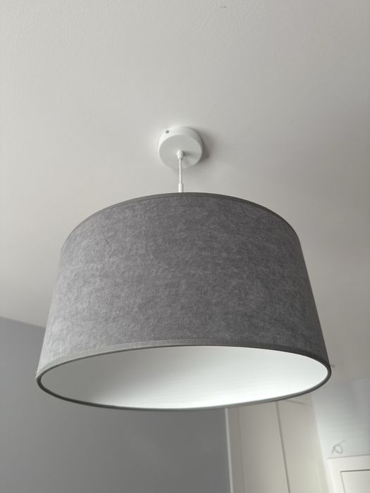 Lampa sufitowa wiszaca szara welur ideal