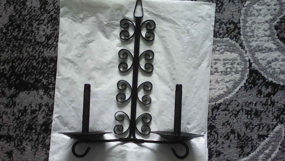 Винтажный кованый подсвечник