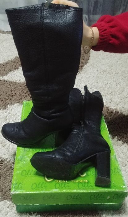 Натуральные кожаные сапожки