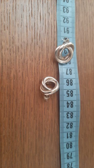 srebrne kolczyki srebro PRL