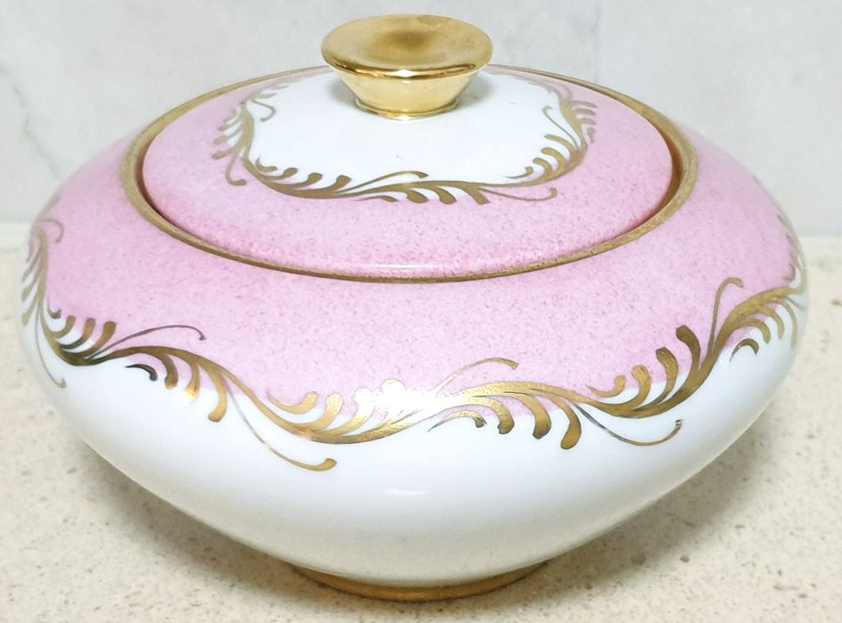 Lindo antigo açucareiro em porcelana alemã  KPM Krister