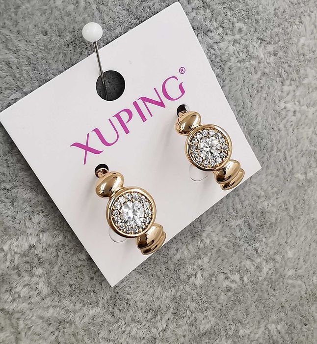 Kolczyki pozłacane 17/9 MM eleganckie z cyrkoniami