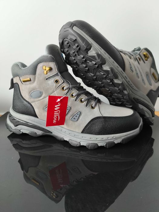 Wyprzedaż Męskie szare buty zimowe ocieplane  za kostkę 44