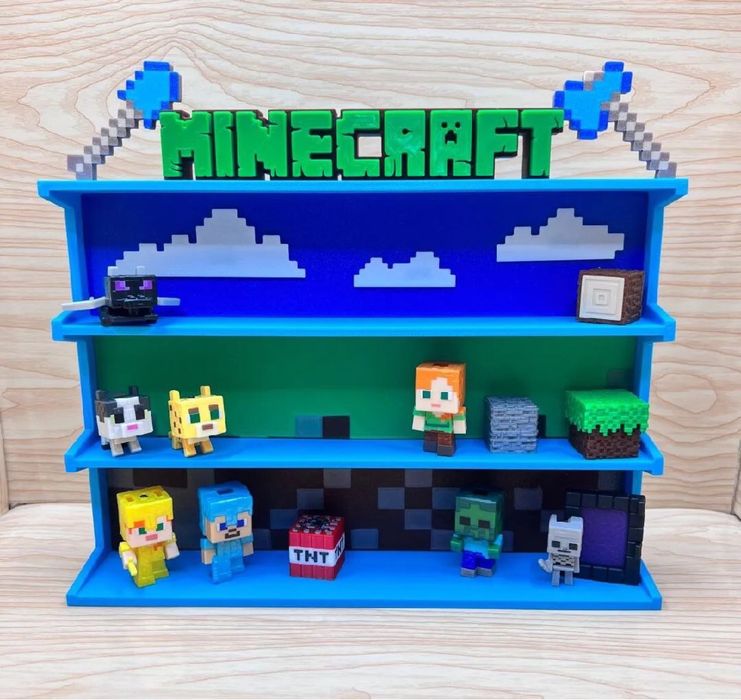 Стенд Minecraft ‼️Поличка для фігурок Kinder Майнкрафт Кіндер