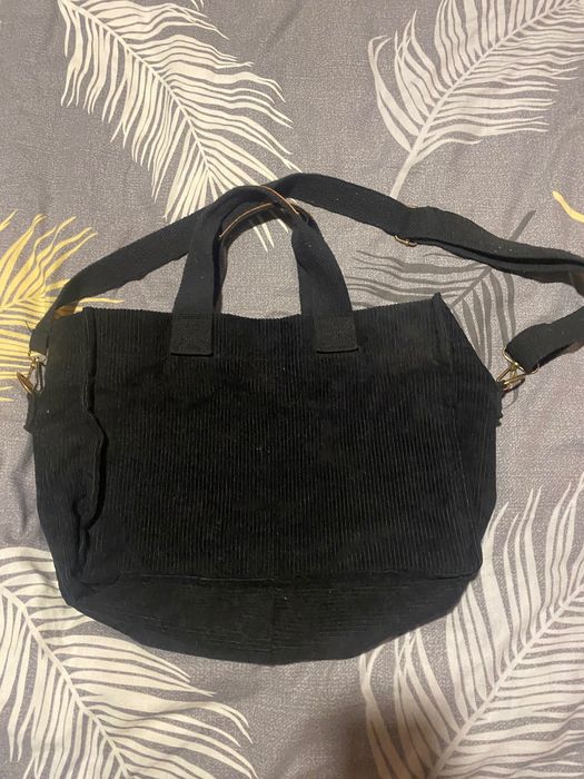 Чорна вельветова сумка