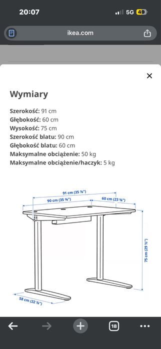Biurko IKEA białe stan IDEALNY