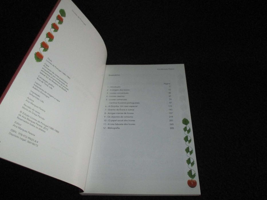 Livro Licores de Portugal 1880 a 1980 Ana Marques Pereira
