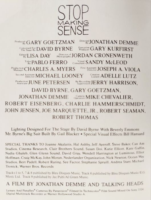 CD TALKING Heads - Stop Making Sense