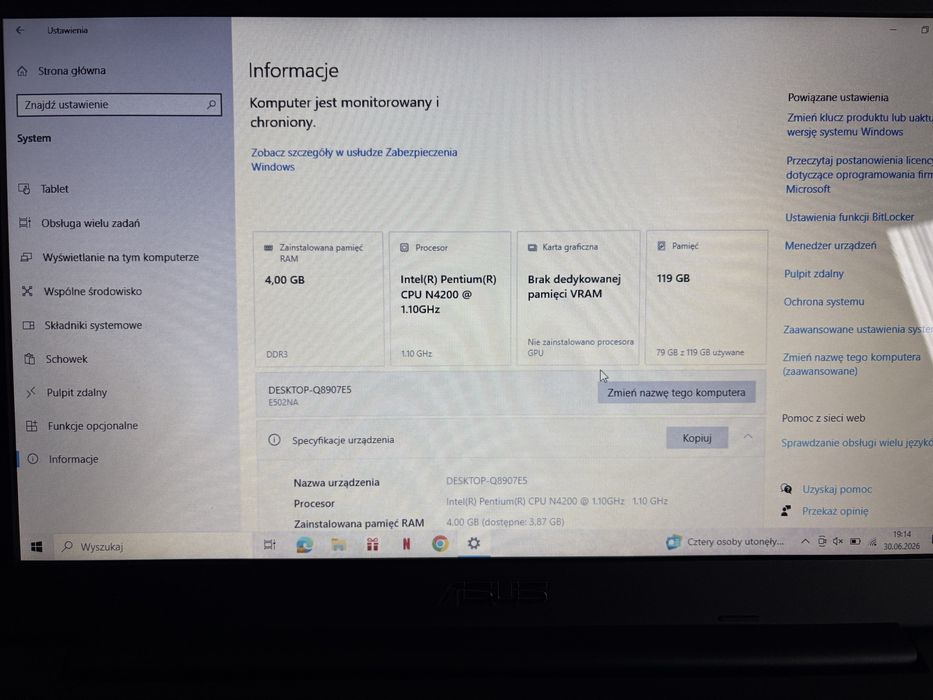 Laptop Asus E502N